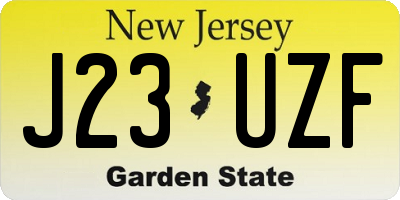 NJ license plate J23UZF