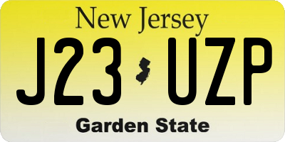 NJ license plate J23UZP