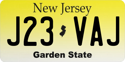 NJ license plate J23VAJ