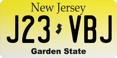 NJ license plate J23VBJ