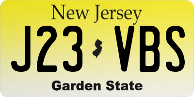 NJ license plate J23VBS