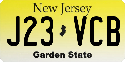 NJ license plate J23VCB