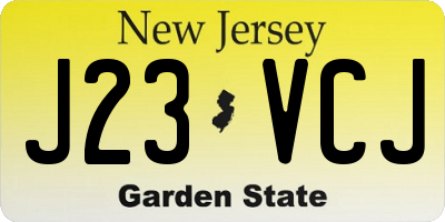 NJ license plate J23VCJ