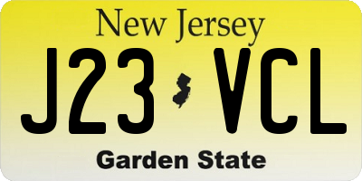 NJ license plate J23VCL