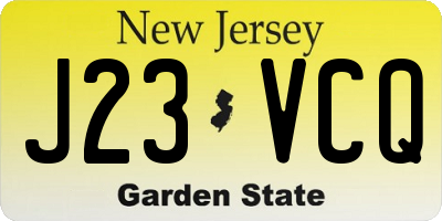 NJ license plate J23VCQ