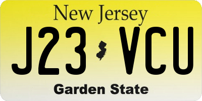 NJ license plate J23VCU