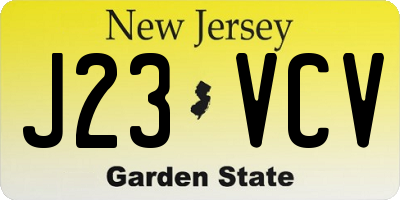 NJ license plate J23VCV