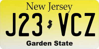 NJ license plate J23VCZ
