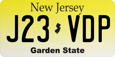 NJ license plate J23VDP