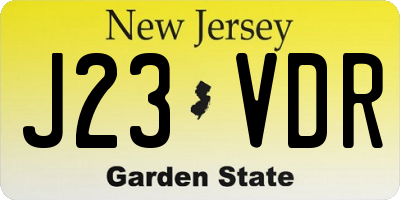 NJ license plate J23VDR