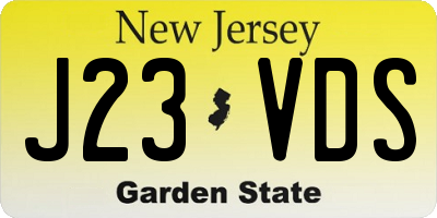 NJ license plate J23VDS