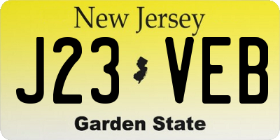 NJ license plate J23VEB