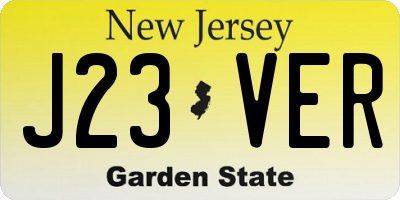 NJ license plate J23VER