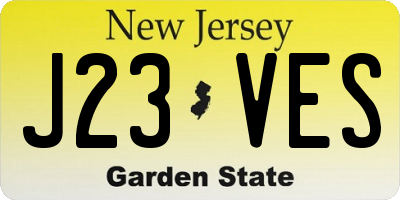 NJ license plate J23VES