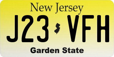 NJ license plate J23VFH
