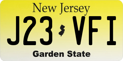 NJ license plate J23VFI