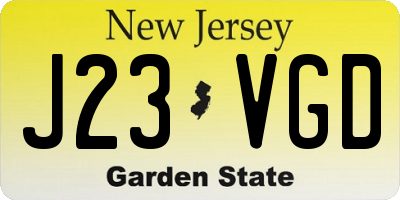 NJ license plate J23VGD