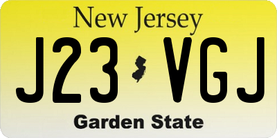NJ license plate J23VGJ