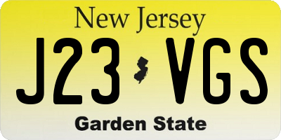 NJ license plate J23VGS