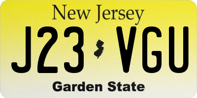 NJ license plate J23VGU