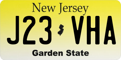 NJ license plate J23VHA