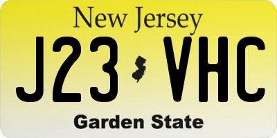 NJ license plate J23VHC