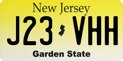 NJ license plate J23VHH