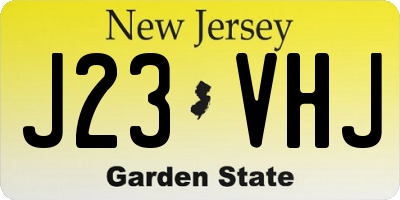 NJ license plate J23VHJ