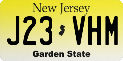NJ license plate J23VHM