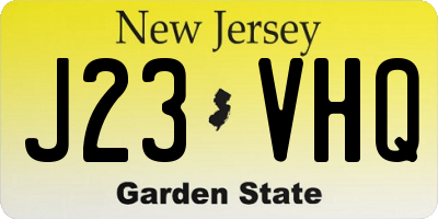 NJ license plate J23VHQ