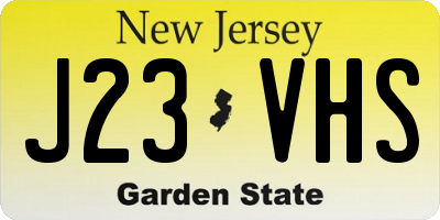 NJ license plate J23VHS