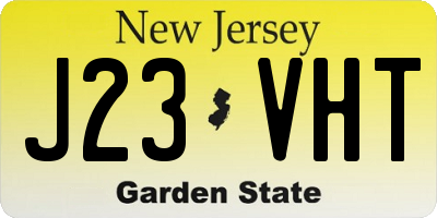 NJ license plate J23VHT