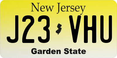 NJ license plate J23VHU
