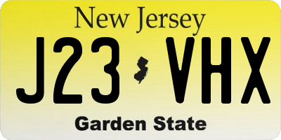 NJ license plate J23VHX