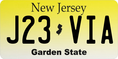 NJ license plate J23VIA