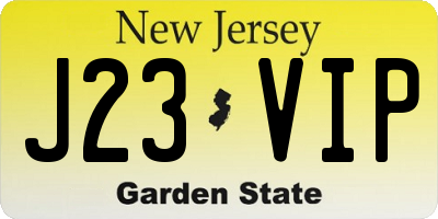 NJ license plate J23VIP
