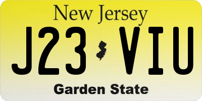 NJ license plate J23VIU