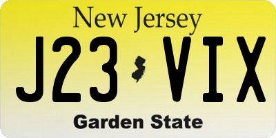 NJ license plate J23VIX