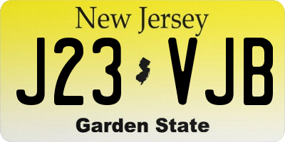 NJ license plate J23VJB