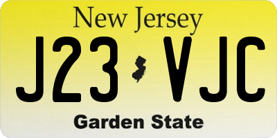 NJ license plate J23VJC