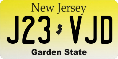 NJ license plate J23VJD