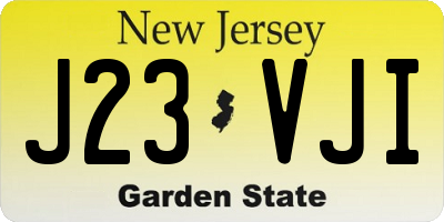 NJ license plate J23VJI
