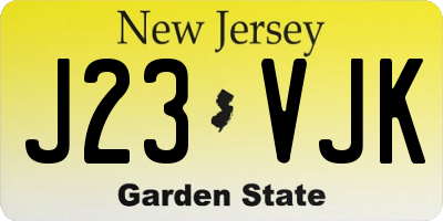 NJ license plate J23VJK