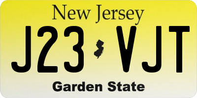 NJ license plate J23VJT
