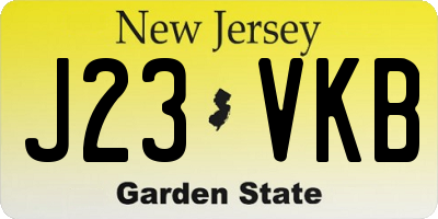 NJ license plate J23VKB