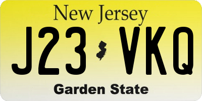 NJ license plate J23VKQ