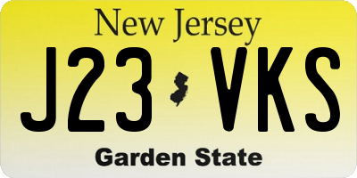 NJ license plate J23VKS