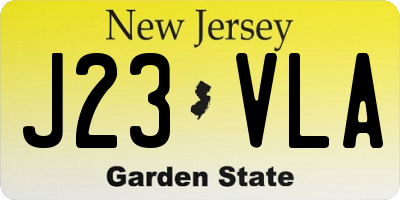 NJ license plate J23VLA