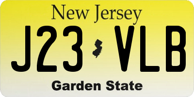 NJ license plate J23VLB