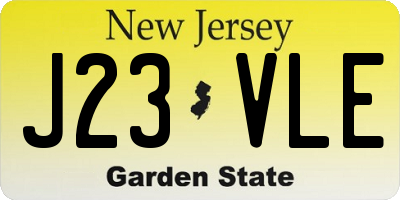 NJ license plate J23VLE